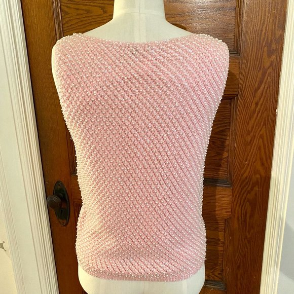 Vintage Cyn Les Seed Pearl Sequin Wool Top Size Small - Picture 2 of 6